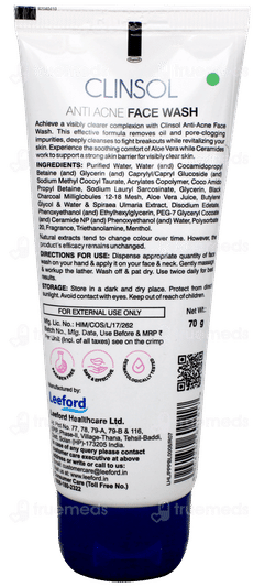 Clinsol Anti Acne Face Wash 70Gm